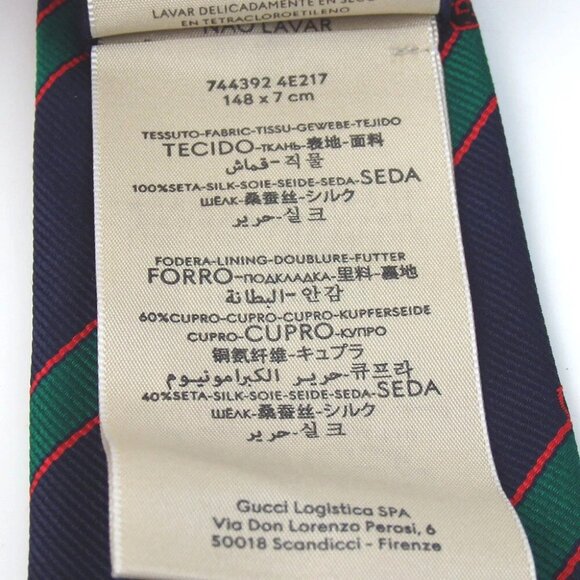 Authentic GUCCI 744392 4E217 Interlocking G Shelly tie silk [Used] - Picture 11 of 11